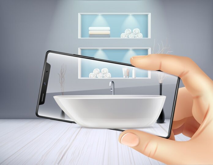Augmented Reality Interior Background Augmented reality concept