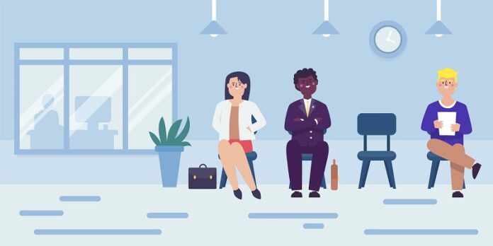 People waiting job interview